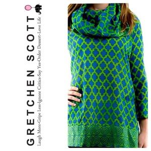 Gretchen Scott Funnel Tunic in Kelly/Royal